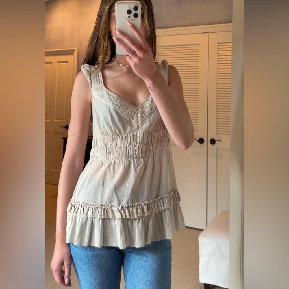 Y2K Designer Babydoll Top Zip Back High End size M
